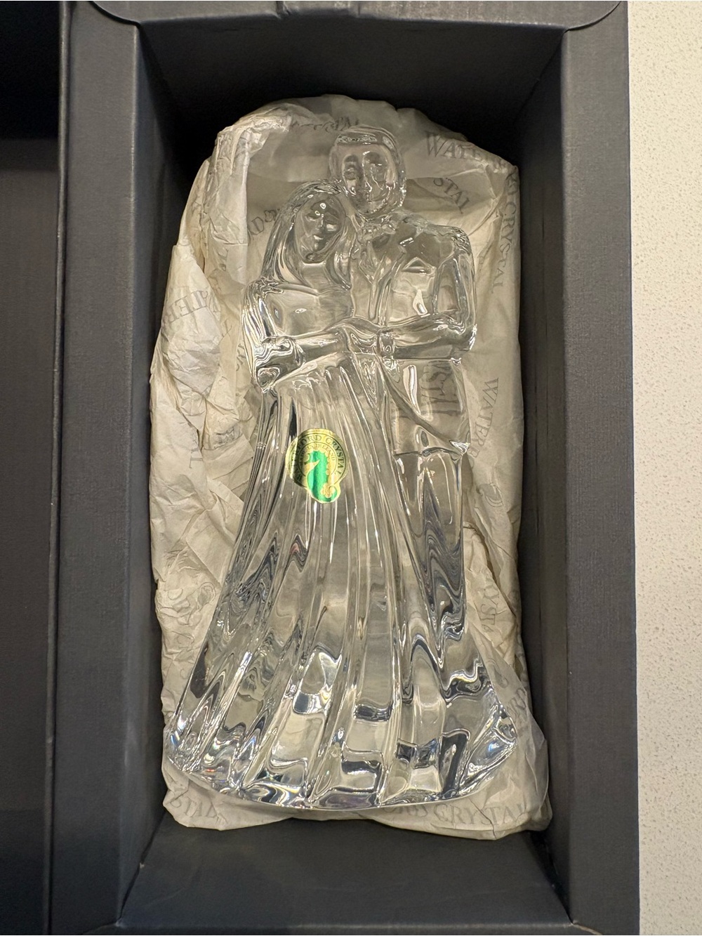 Waterford Crystal man and wife 7 inch decoration.